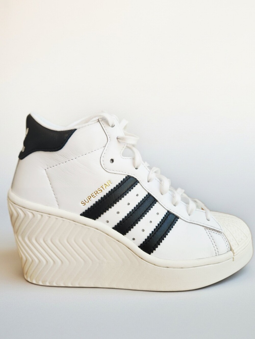 RARE Size 6 adidas Superstar Ellure Shoe Sneaker FW0102 Wedge Heel 2.25" NWOT